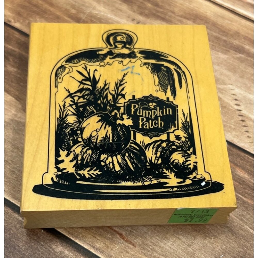 INKADINKADO 60-00810 PUMPKIN PATCH WOOD MOUNTED RUBBER STAMP